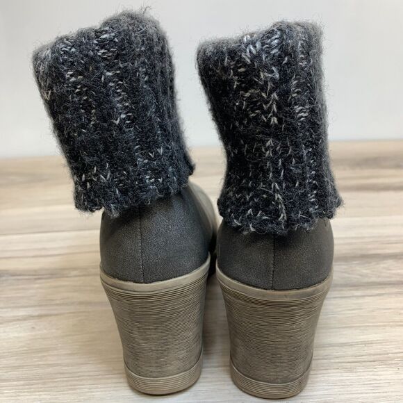 Dirty Laundry Gray Knit Cuff Block Block Heel Boots Women's Size 9.5 Pull On - Picture 5 of 11